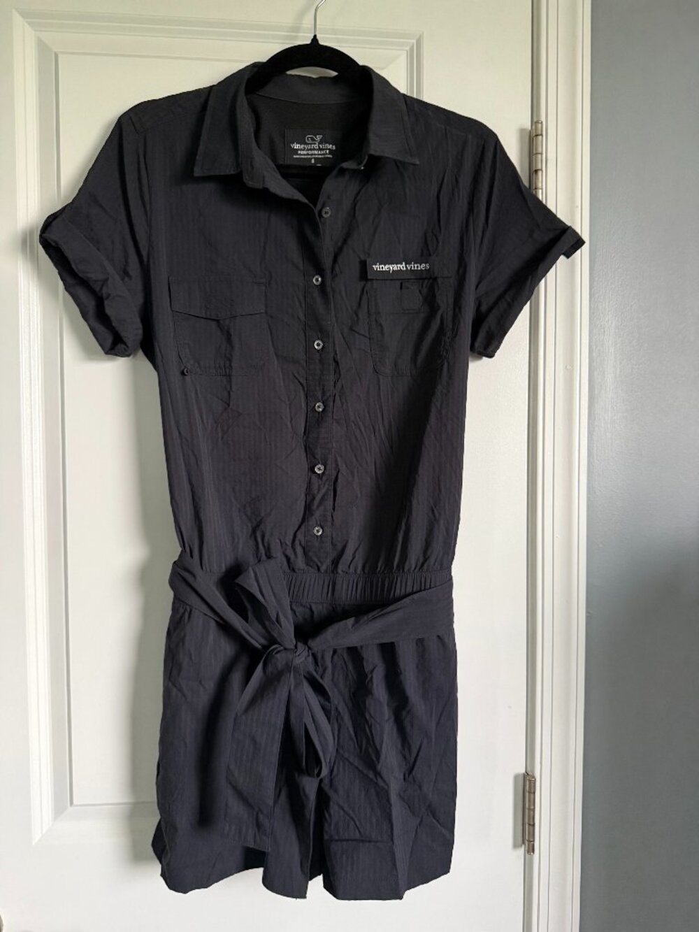 Vineyard Vines Performance Harbor Romper Black Size 8